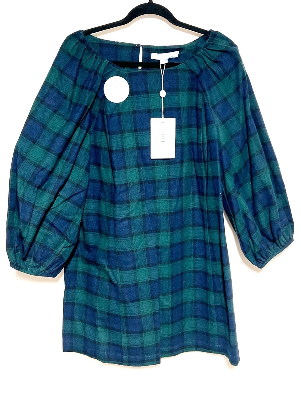 NWT Hill House Araminta Mini Dress Stewart Tartan plaid print Sz L - Picture 5 of 7